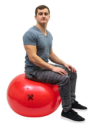 CanDo Inflatable Exercise Ball - Red - 75cm-1